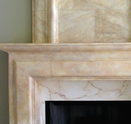 Faux Limestone with faux Marble surround