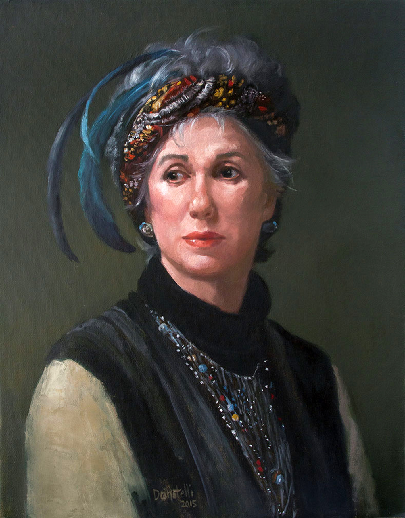 In Her Vintage Style, Oil on canvas, 18