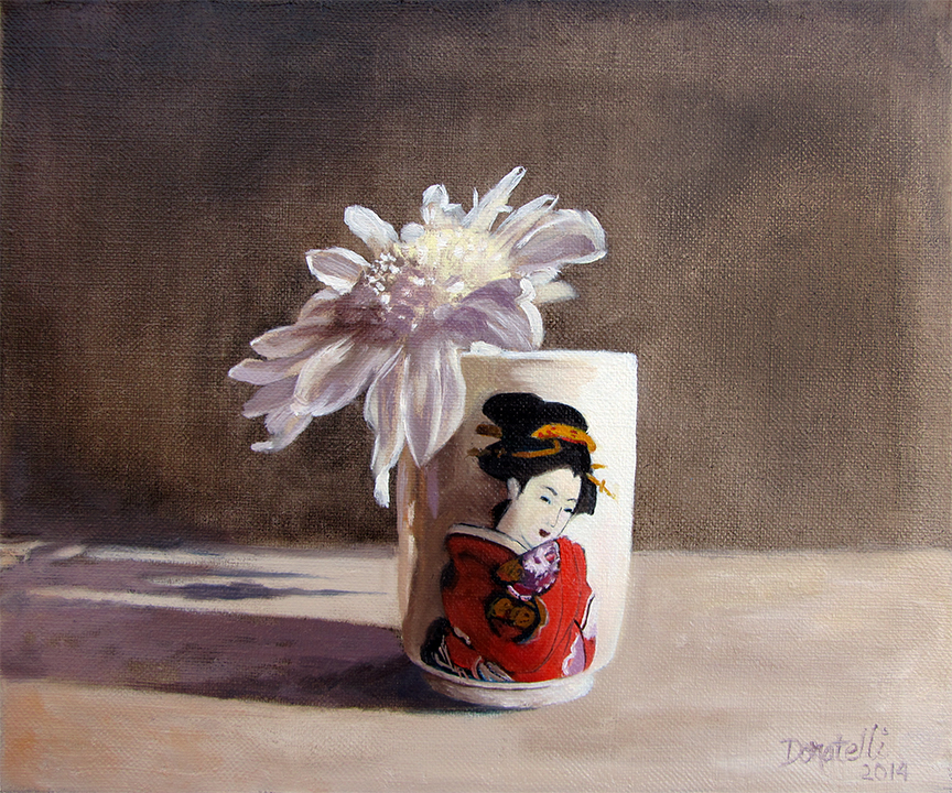 Saki Cup with Chrysanthemum
