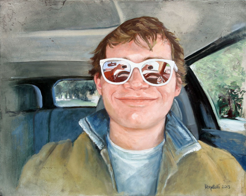 Painting of Sam's Self Portrait. Read the story of Sam Michel. Click Here