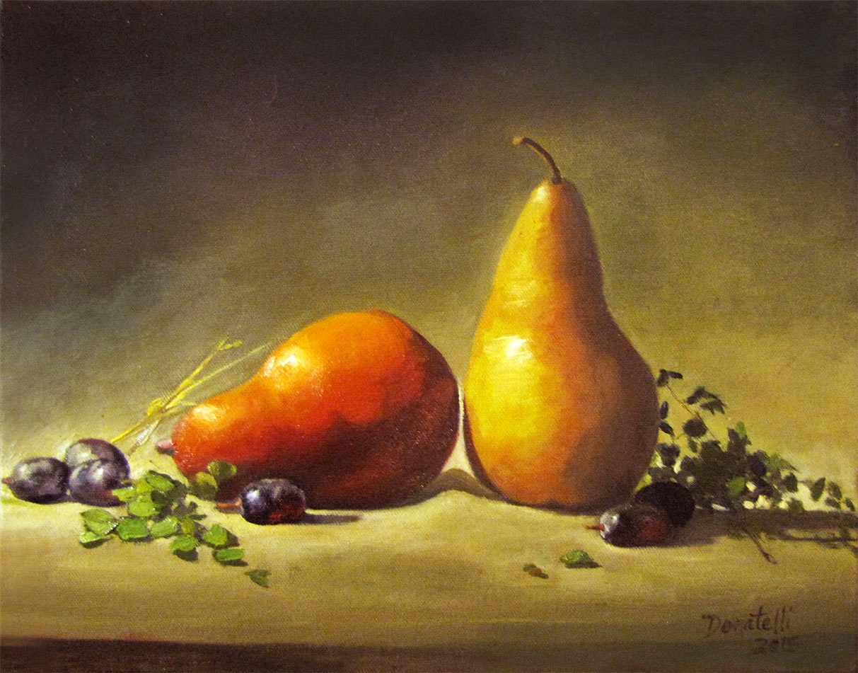 Pears, Red and Gold
